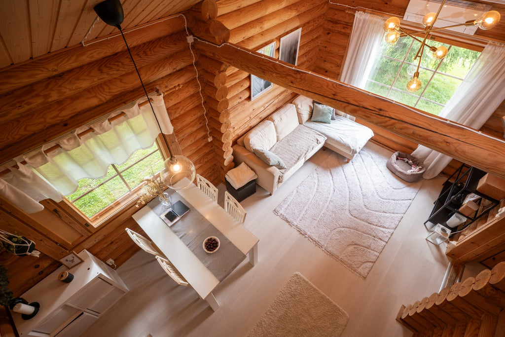 Exterior view of Villa Hiisi holiday cabin in the peaceful Lapland countryside